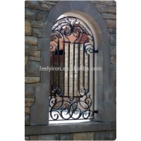 wrought iron arched window grill