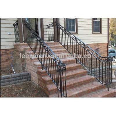 Exterior wrought iron stair handrail FH-006