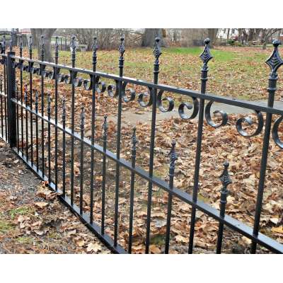 front yard small iron gates and fence