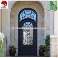 Round top forja wrought iron double doors