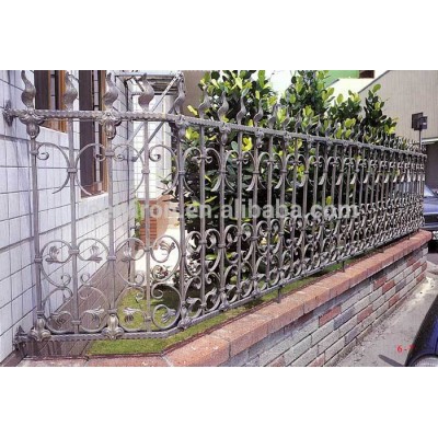 Modern welded wrought iron fence FF-009