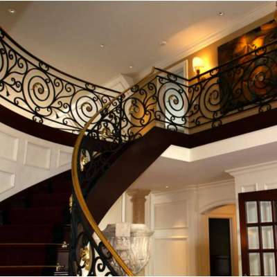 indoor spiral wrought iron staircase